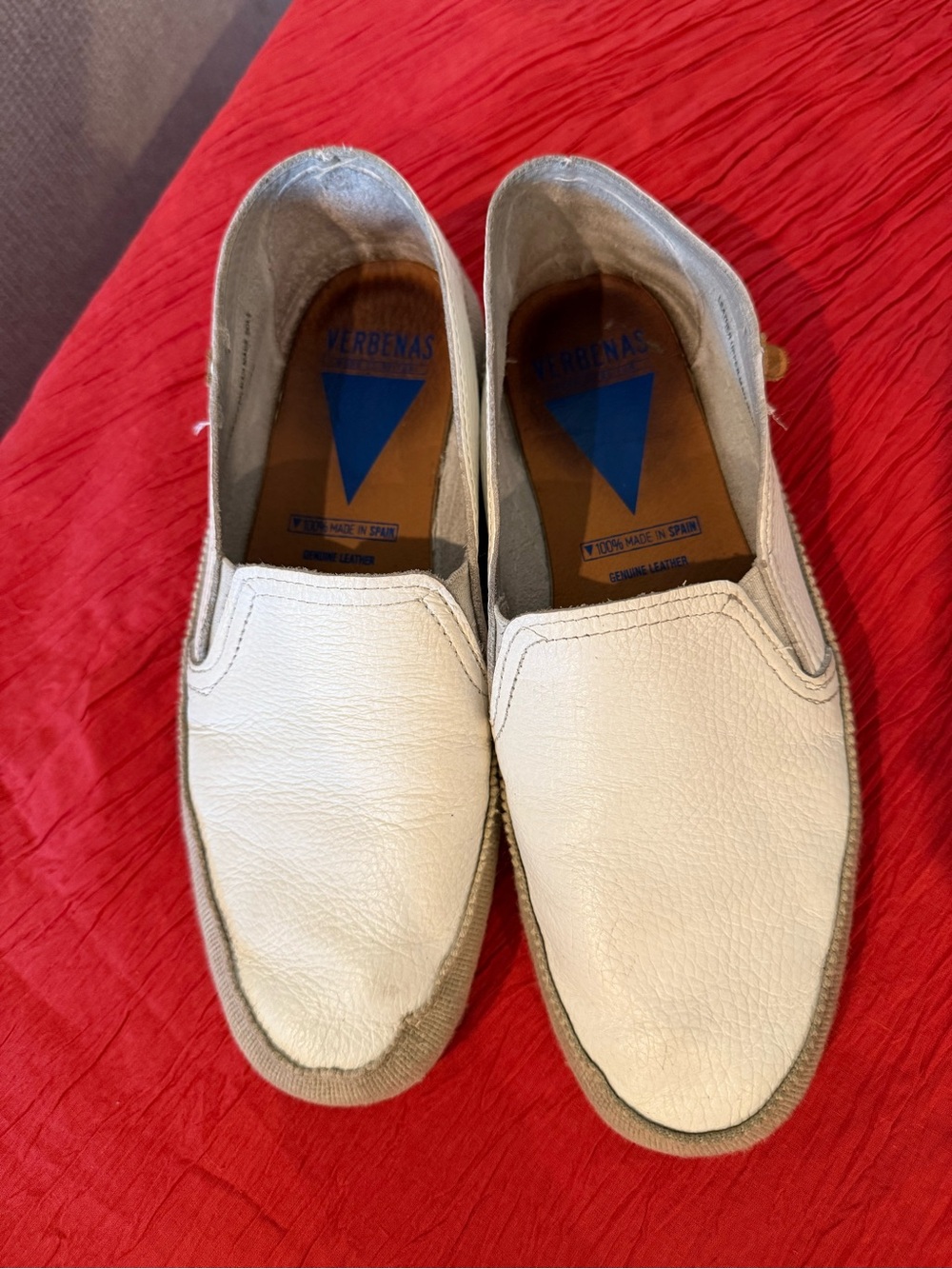 Verbenas White Leather Slip-On Loafers